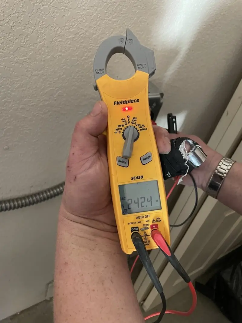 Voltage testing with clamp meter during Generator Installation in Strafford